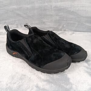 Merrell Jungle Moc Midnight Black Suede Slip On Women Sz 8 EUR 38.5
